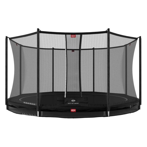 BERG Trampolin Favorit InGround 380 Black + Sicherheitsnetz Comfort Airflow